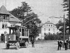 Trolleybus um 1900